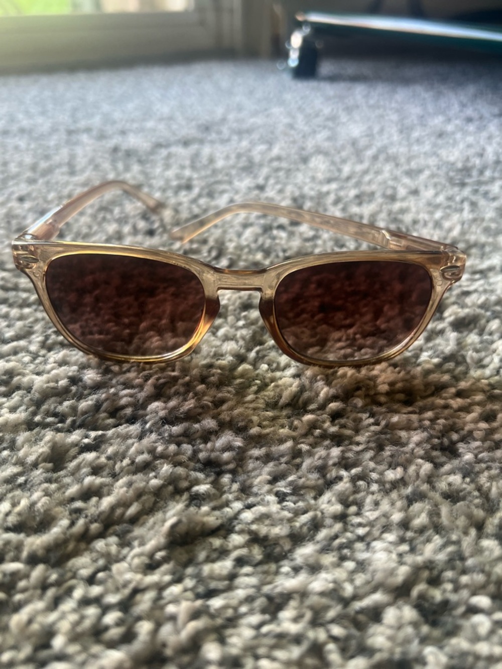Translucent Beige Frame Sunglasses with Brown Lenses